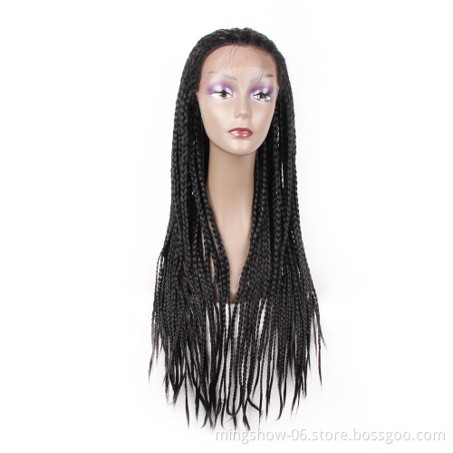 cheapest long lace front box braided synthetic wigs, lace wig for black women braid